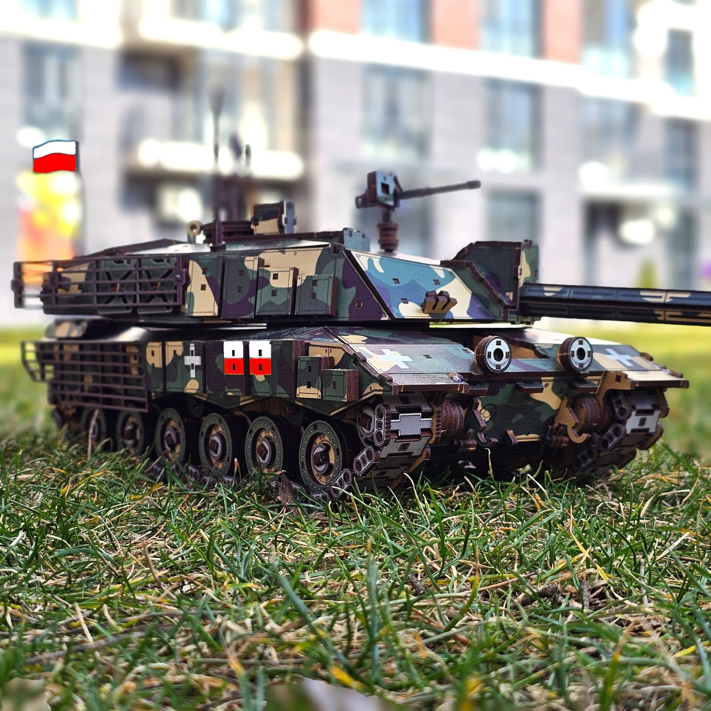 Drewniany 3D Konstruktor „Czołg CHALLENGER-2” – 1052 części, 58 cm (04107)