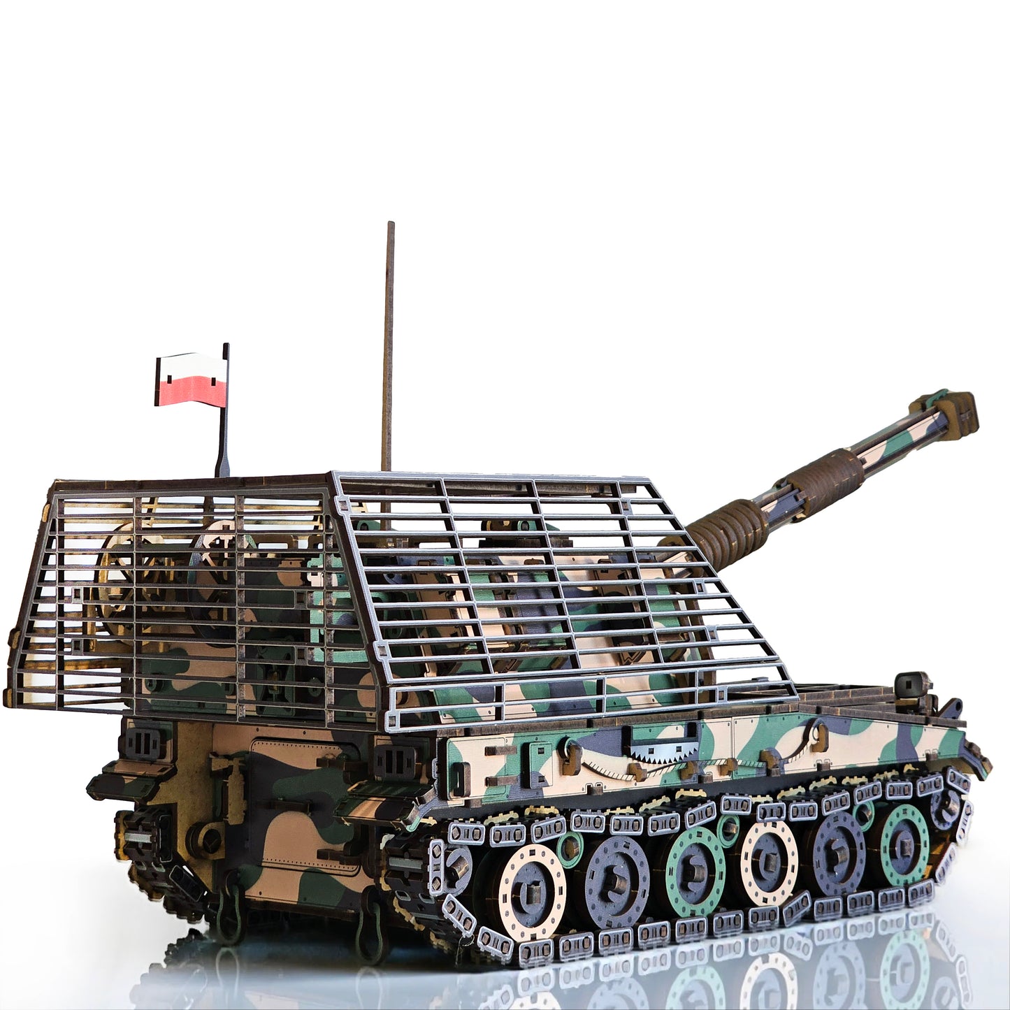 Drewniany 3D konstruktor „AHS KRAB” – samobieżna haubica, 966 elementów, 49 cm