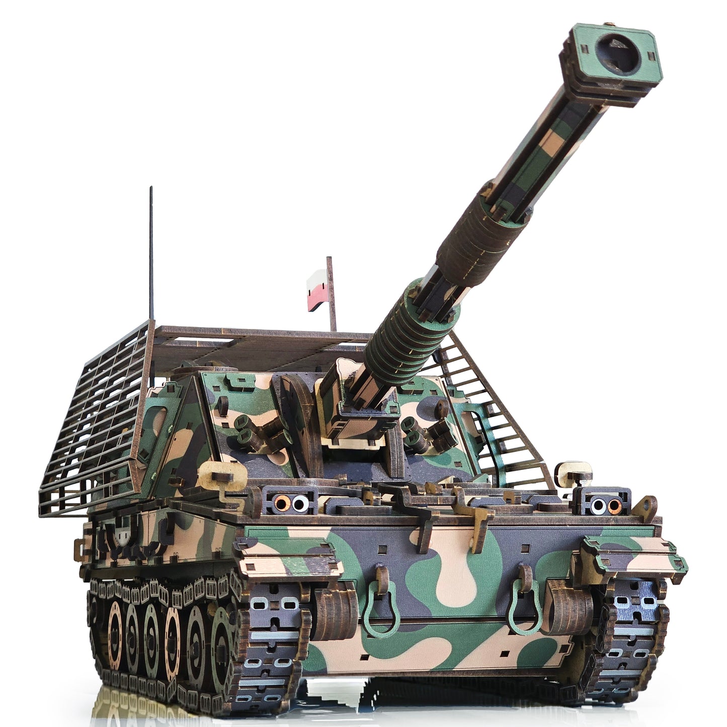 Drewniany 3D konstruktor „AHS KRAB” – samobieżna haubica, 966 elementów, 49 cm
