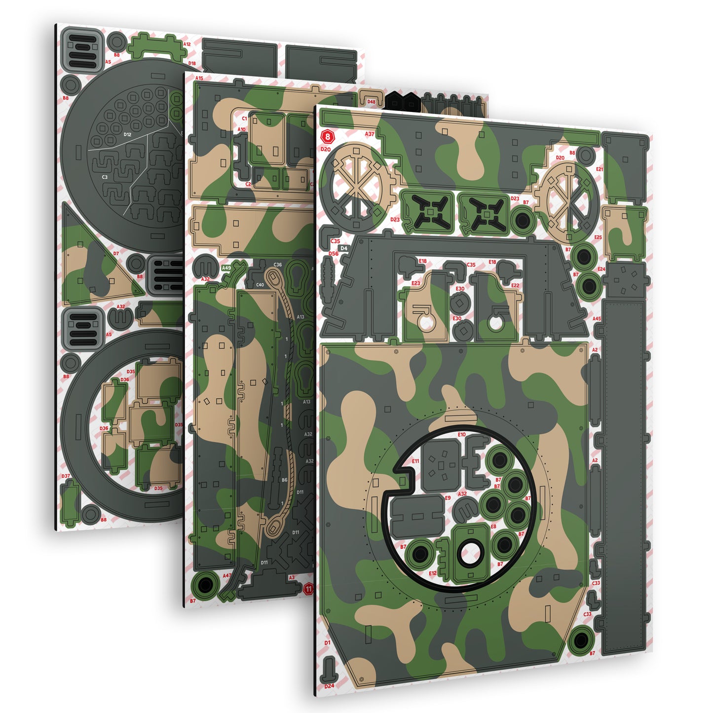 Drewniany 3D konstruktor „AHS KRAB” – samobieżna haubica, 966 elementów, 49 cm