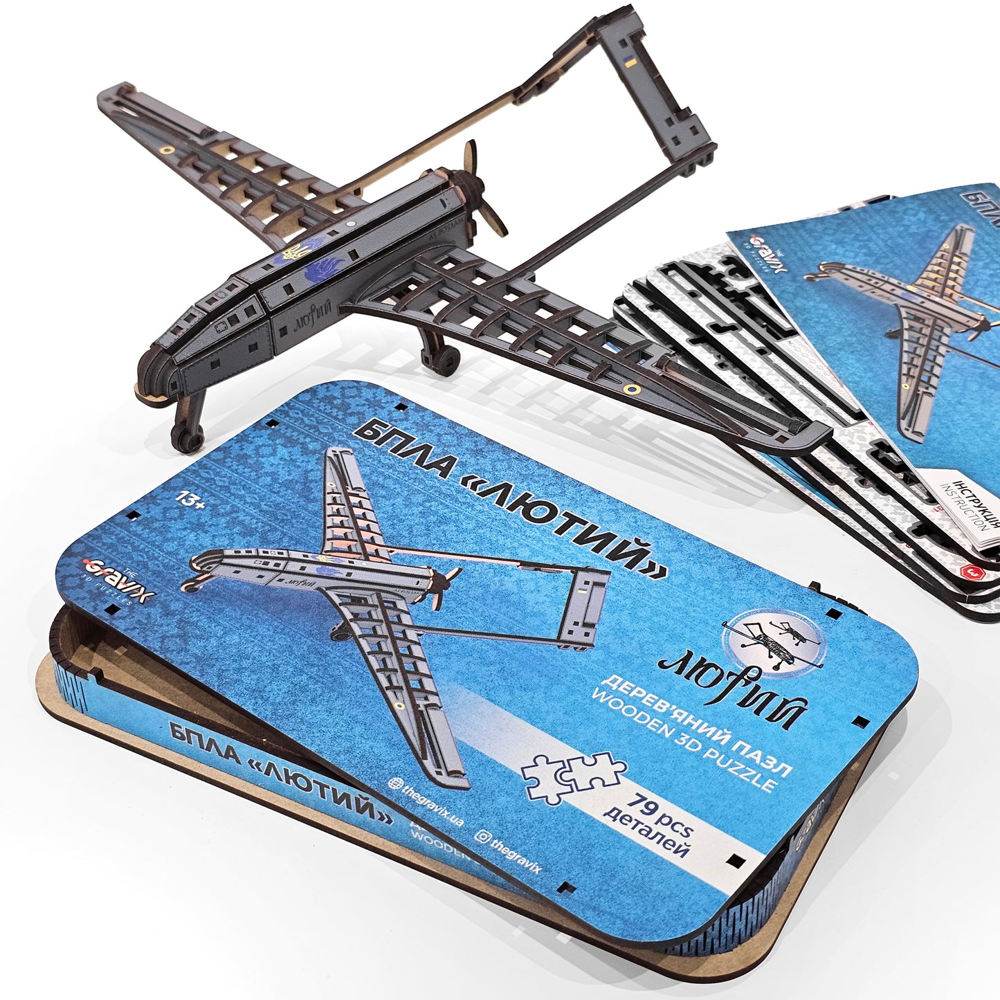 Drewniany 3D Konstruktor „BSP LUTYJ” – 79 części, 35 cm (04322)