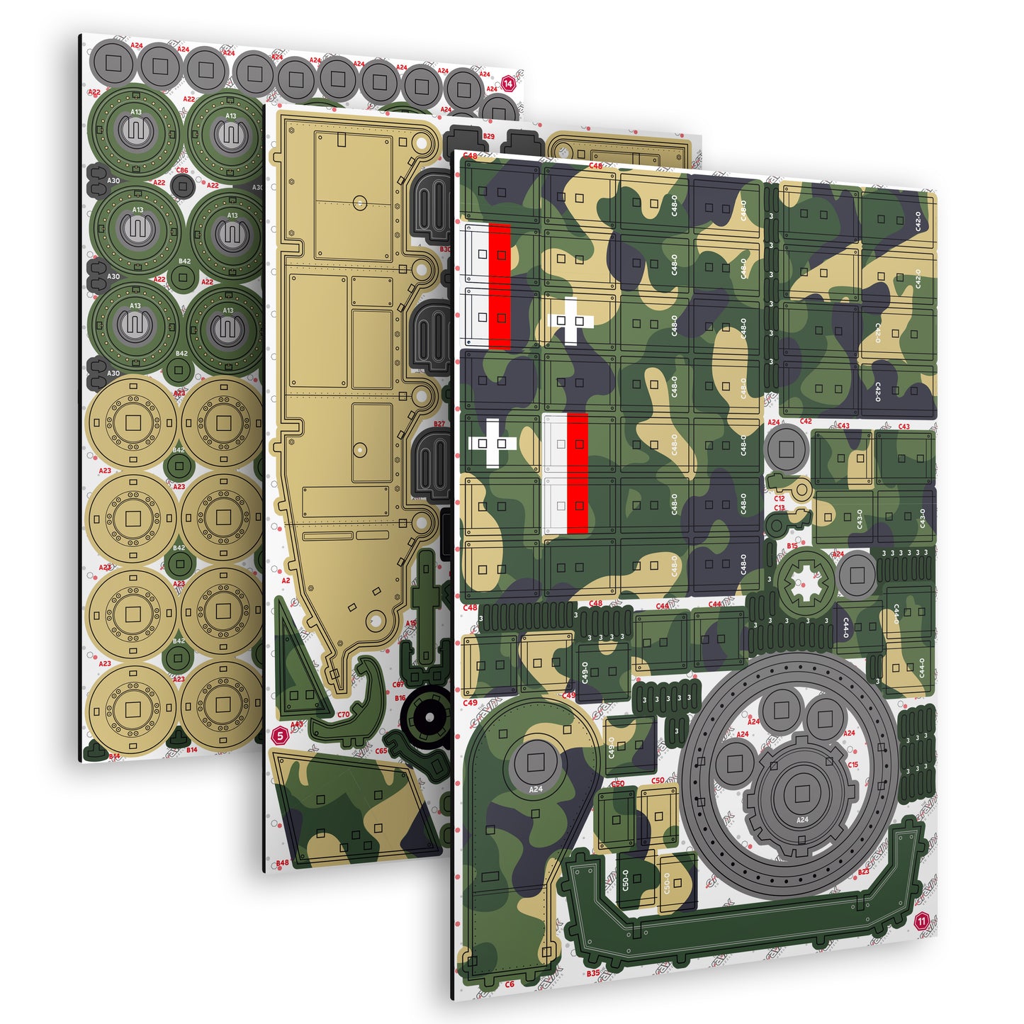 Drewniany 3D Konstruktor „Czołg CHALLENGER-2” – 1052 części, 58 cm (04107)