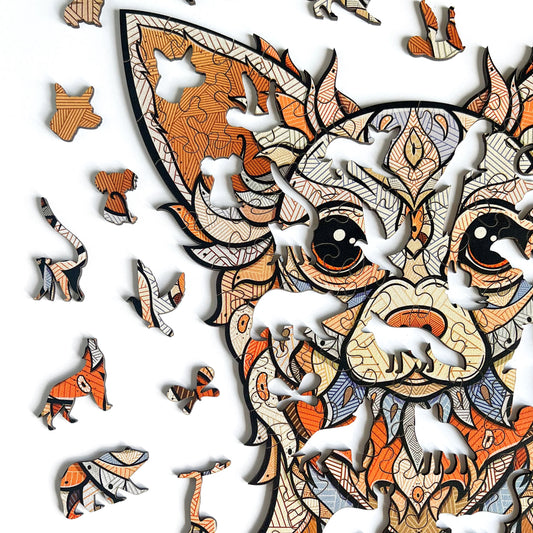 Drewniane Puzzle Figuralne – „CHIHUAHUA”