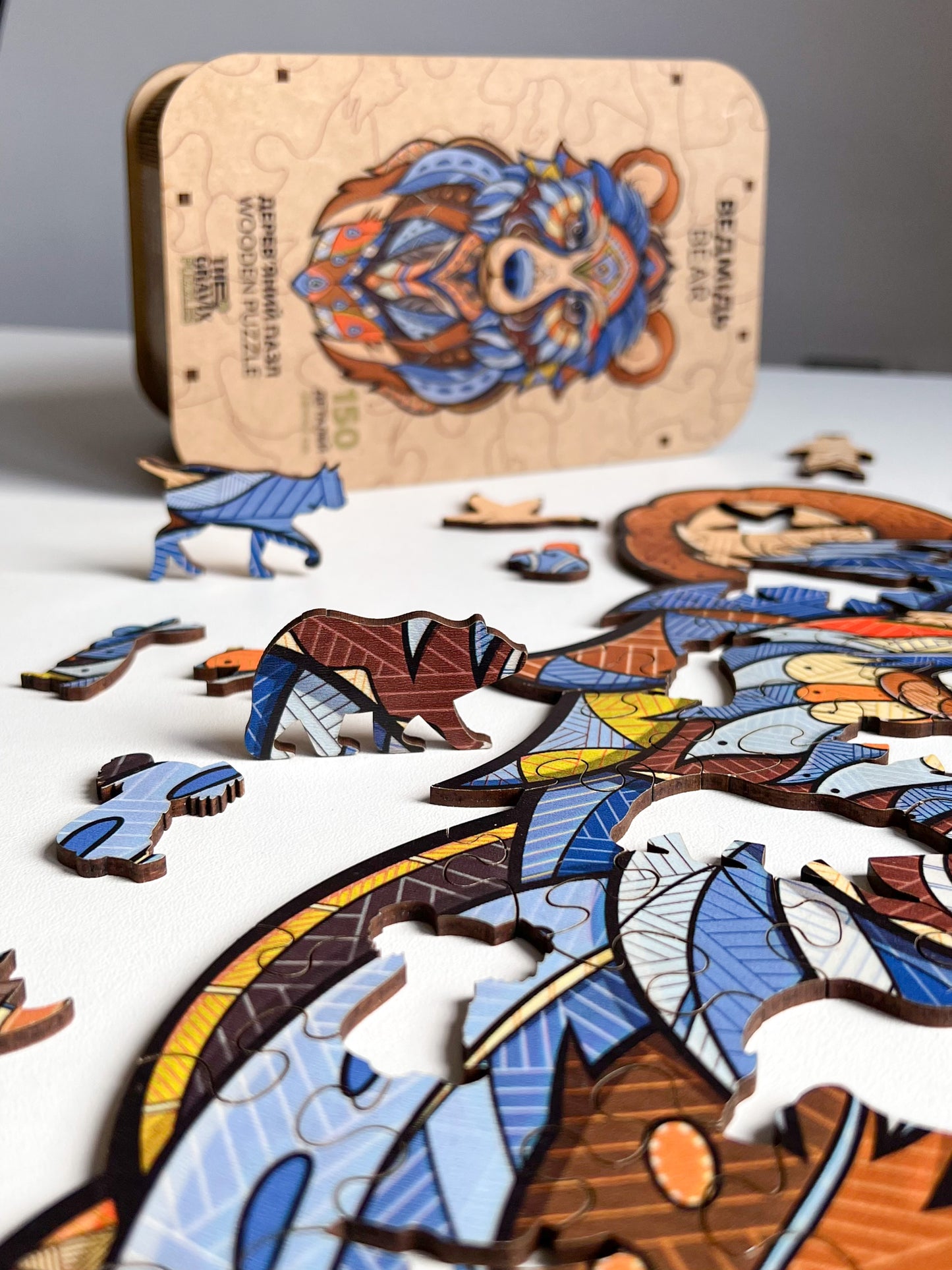 Drewniane Puzzle Figuralne – „NIEDŹWIEDŹ”