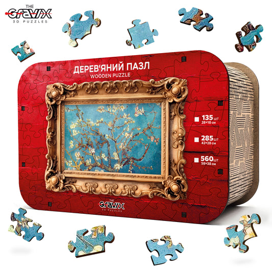Drewniane Puzzle – „KWITNĄCE GAŁĘZIE MIGDAŁOWCA” wg Van Gogha