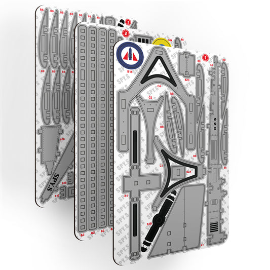 Drewniany 3D Konstruktor „BSP SPY-S” – 119 części, 38 cm (04375)
