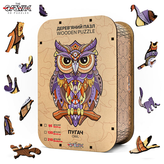 Drewniane Puzzle Figuralne – „PUCHACZ”